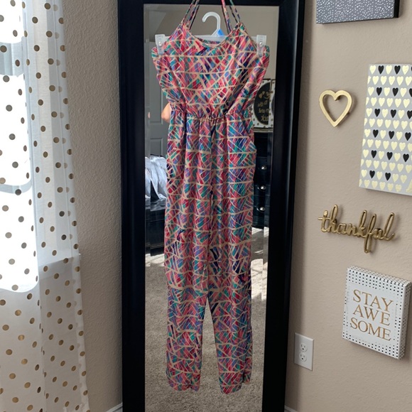 Triangle Graphic Multi Color Romper - Picture 1 of 11